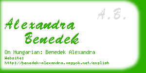 alexandra benedek business card